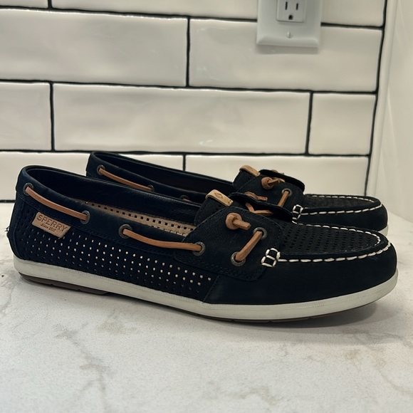 Sperry Top Sider Black Moccasin Boat Shoes - Picture 13 of 16